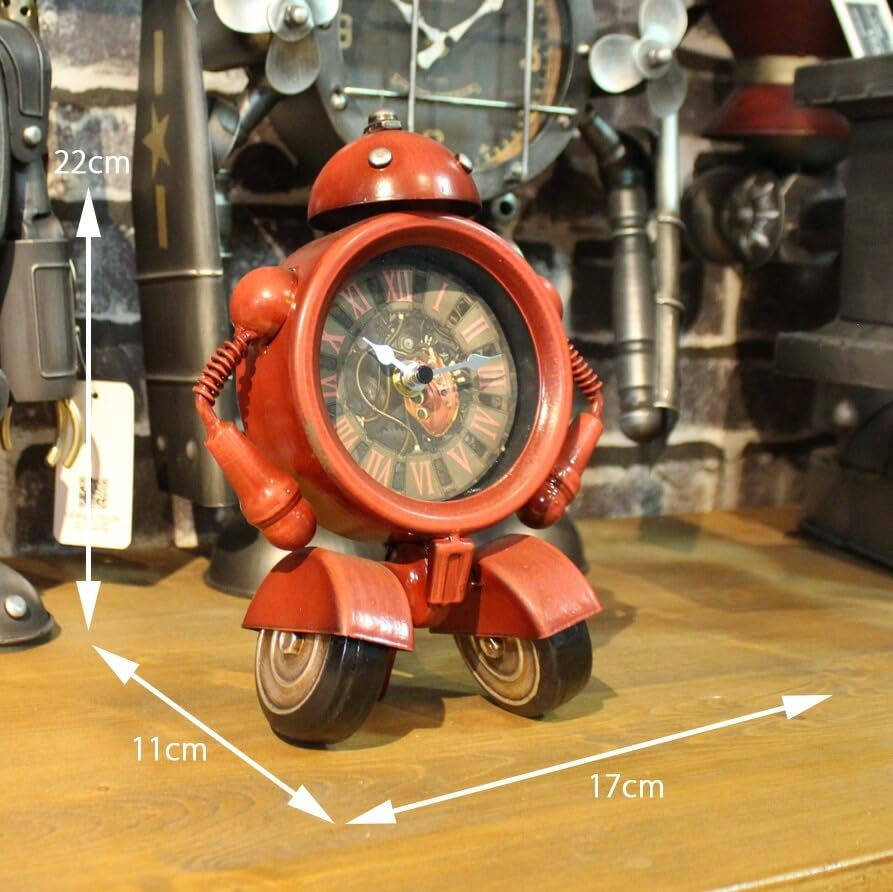 置時計 ブリキ　ロボット かわいい インテリア レトロ アンティーク おしゃれ Amazon.co.jp: 置き時計 置時計 ブリキ 置物 時計 オブジェ ロボット