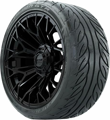 Miniatura 3 de GTW Combo de ruedas y neumáticos para carrito de golf de 15 pulgadas  GTW Stellar ruedas negras mate en 21540-R15 (22") Fusion GTR neumáticos
