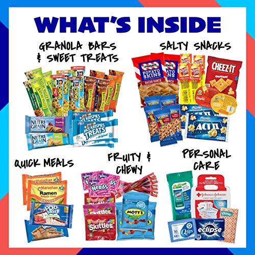 Large Ultimate Snack Care Package For College Students - Variety Assortment Of Cookies, Chips & Candies - 60 Snacks Includes 5 Personal Care Items - The Original College Survival Kit #TOP1