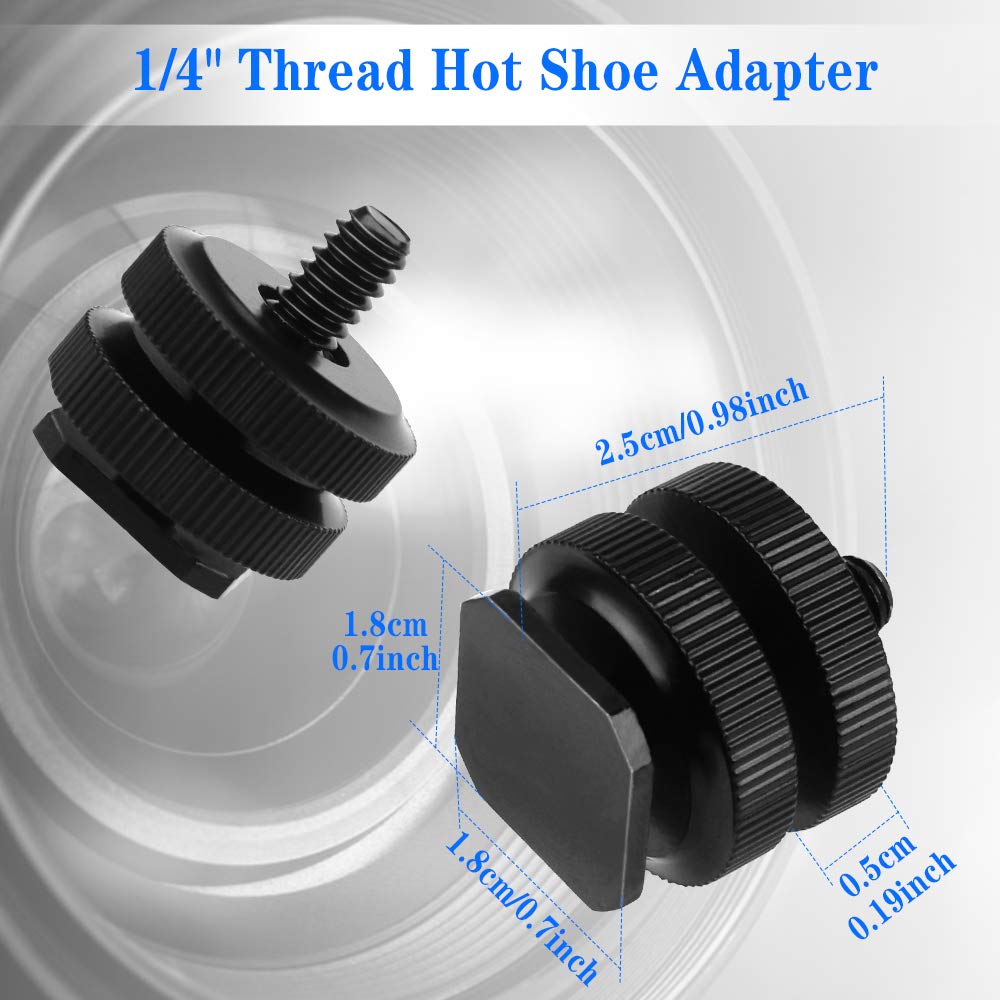 Adaptateur Griffe Caméra 6 Pcs Hot Shoe Adaptateur de Support à Vis 1/4 Vis du Support de Caméra Adaptateur de Support à Vis de Trépied vers Sabot de Flash Pour Réparer le Matériel Photographique