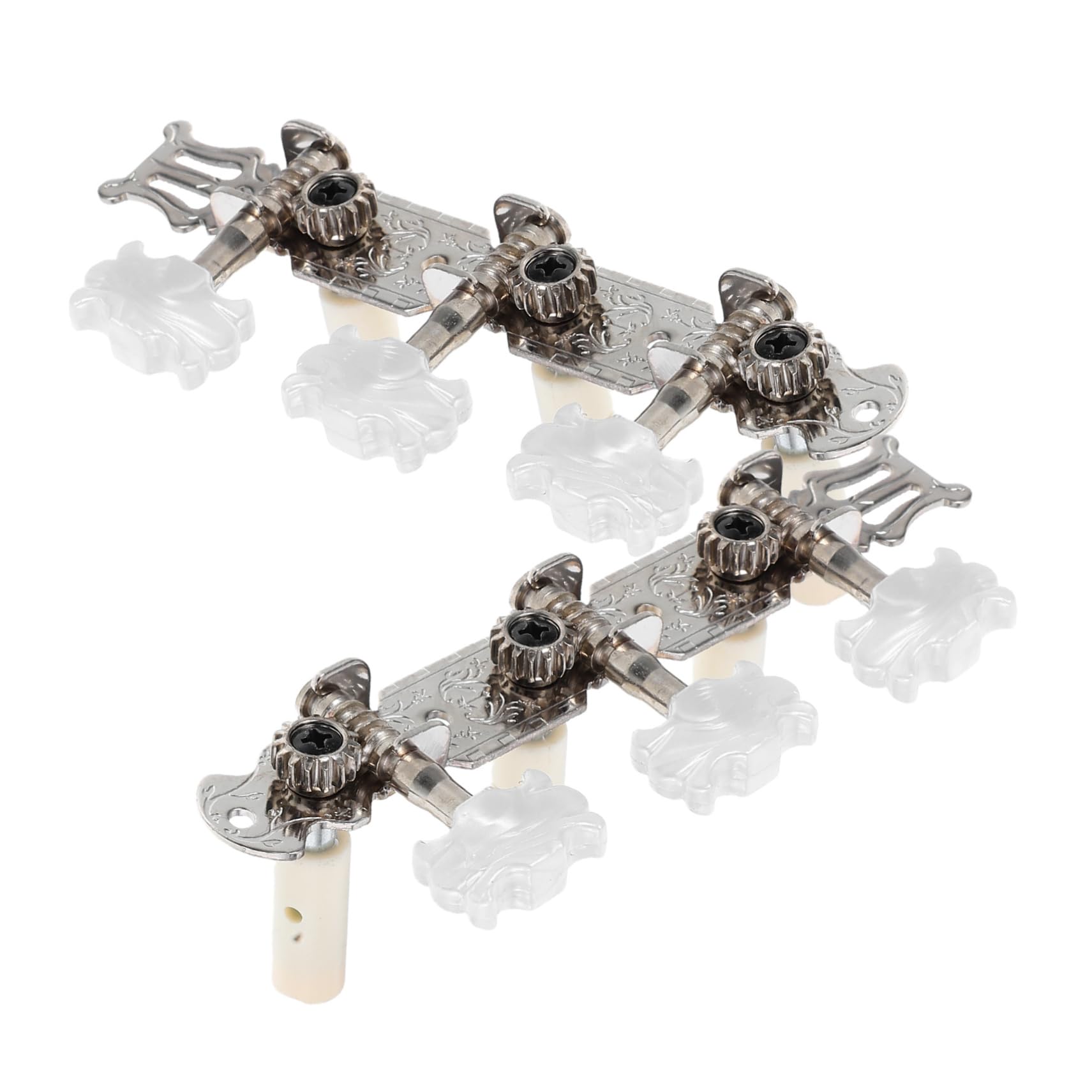 BESTonZON 1Pair Classical Guitar Tuners Metal and Plastic Tuning Pegs for Acoustic Folk Guitars Precision Tuning Knobs Easy to Install Vintage Style Left Right Configuration