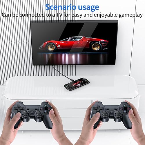 Vista 7 de Nueva consola de juegos portátil retro M27, pantalla IPS de 7 pulgadas, consola de juegos Android portátil, 64G integrado con 20000 juegos, sistema