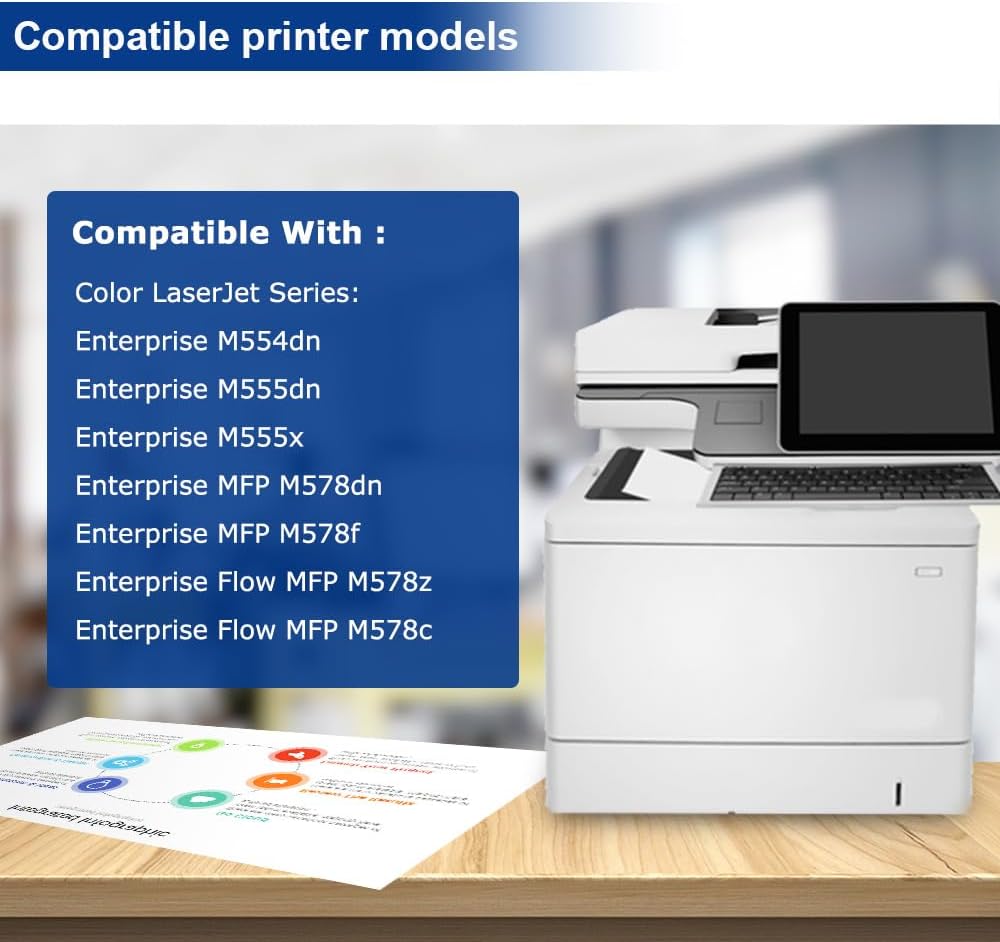212A Toner Cartridge 4-Pack | Compatible for HP 212A 212X W2120A W2121A W2122A W2123A use for HP LaserJet Color Enterprise M554dn M555dn M555x MFP M578f M578dn M578c M578z Printer