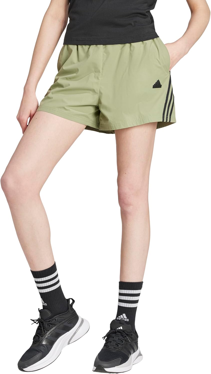 adidas Women's Future Icons 3-Stripes Woven Shorts XX-Large Tent Green