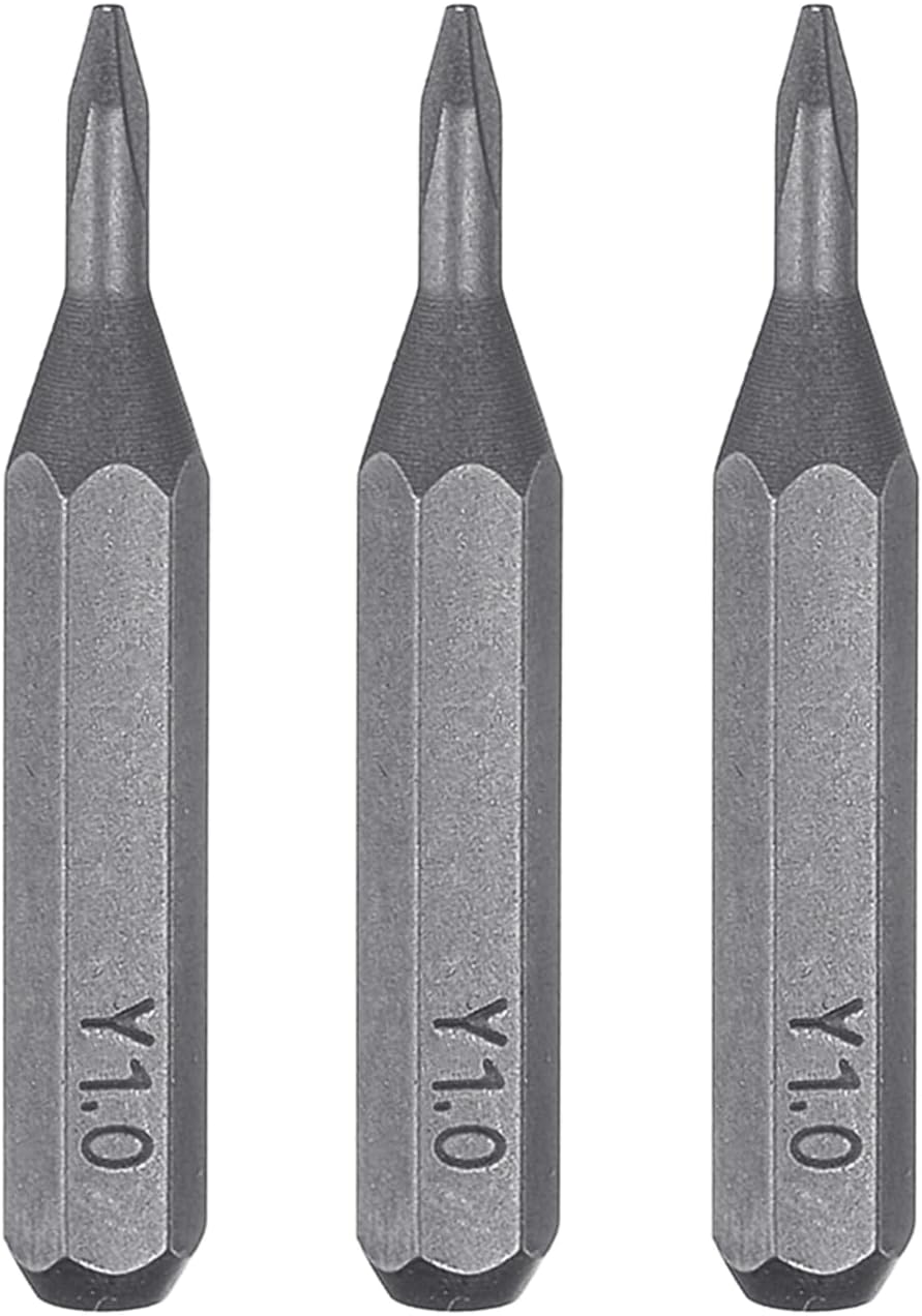 HARFINGTON 3pcs Y1.0 Tri Wings Screwdriver Bit 5/32" Hex Shank 28mm Length Magnetic 3 Point Y-Shaped Head Hex Bits S2 Steel Screw Driver Bit for Electric Manual Screwdrivers Precision Repair