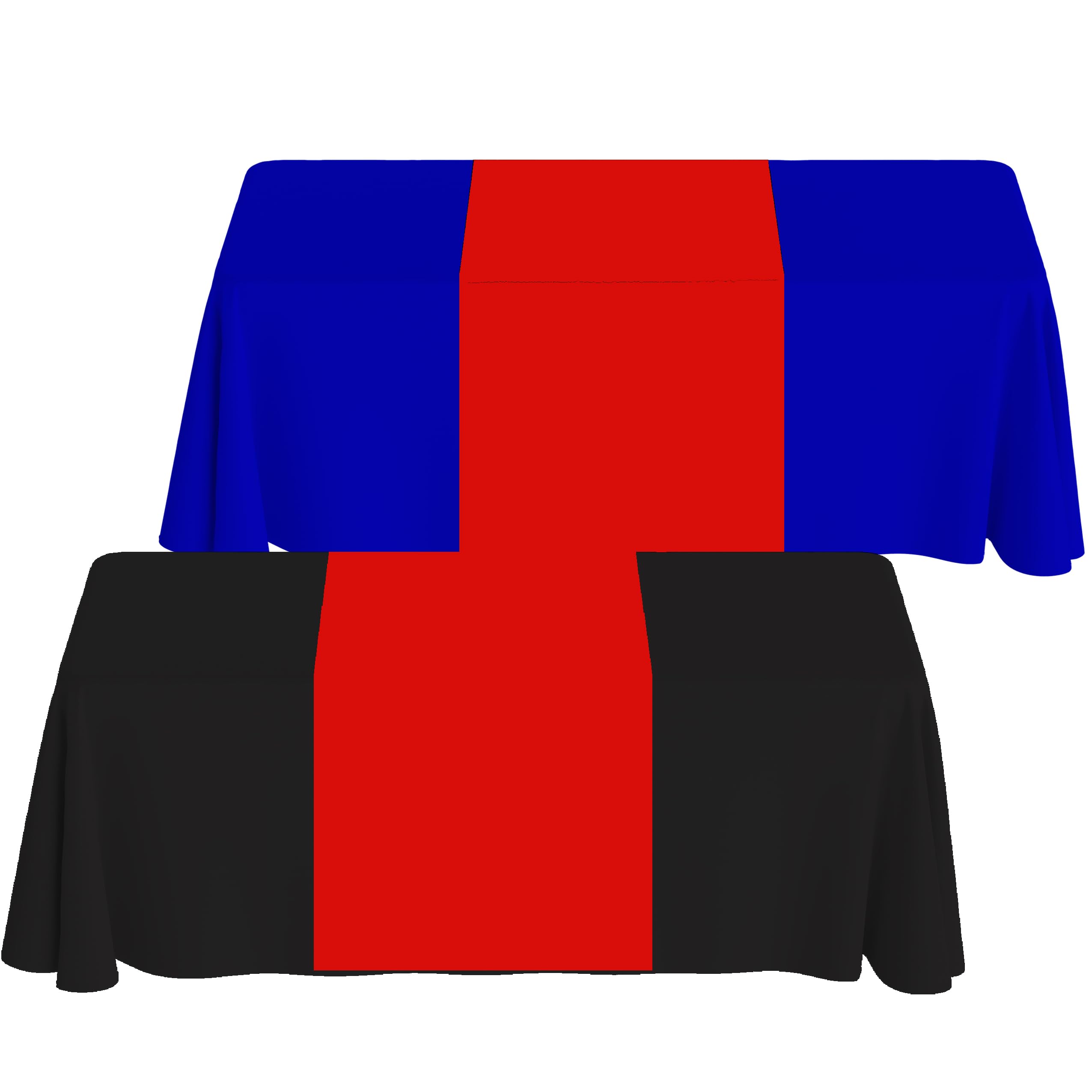 Custom Table Runner with Business Logo Text Image QR Code, Personalized Tablecloth Banner Cover for Trade Show Vendor Event Display Ideas Decor, Red,