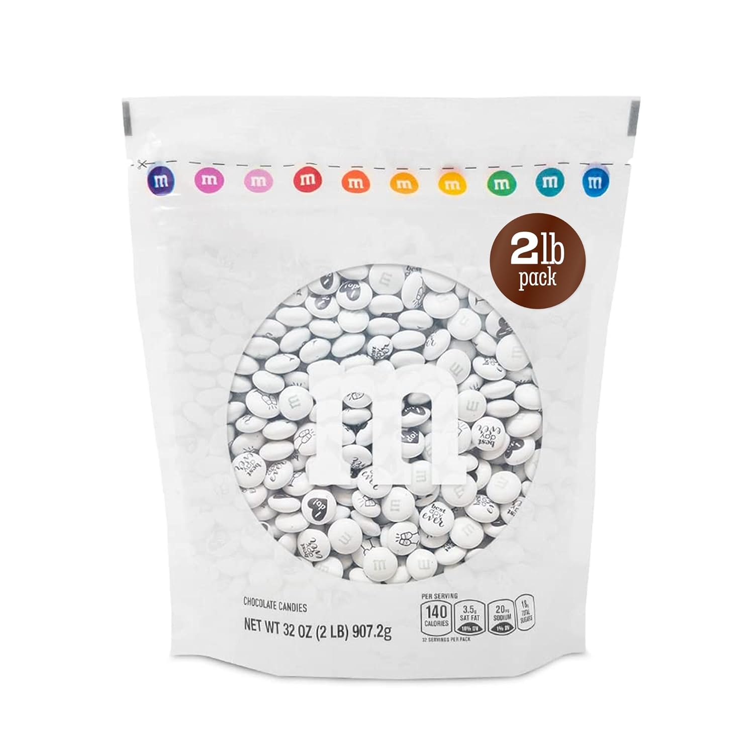 M&M’S WORLD Wedding Themed M&M'S Candy Bulk - 2 lbs Assorted Chocolate Candy for Wedding Decor, Just Married, I Do Decorations