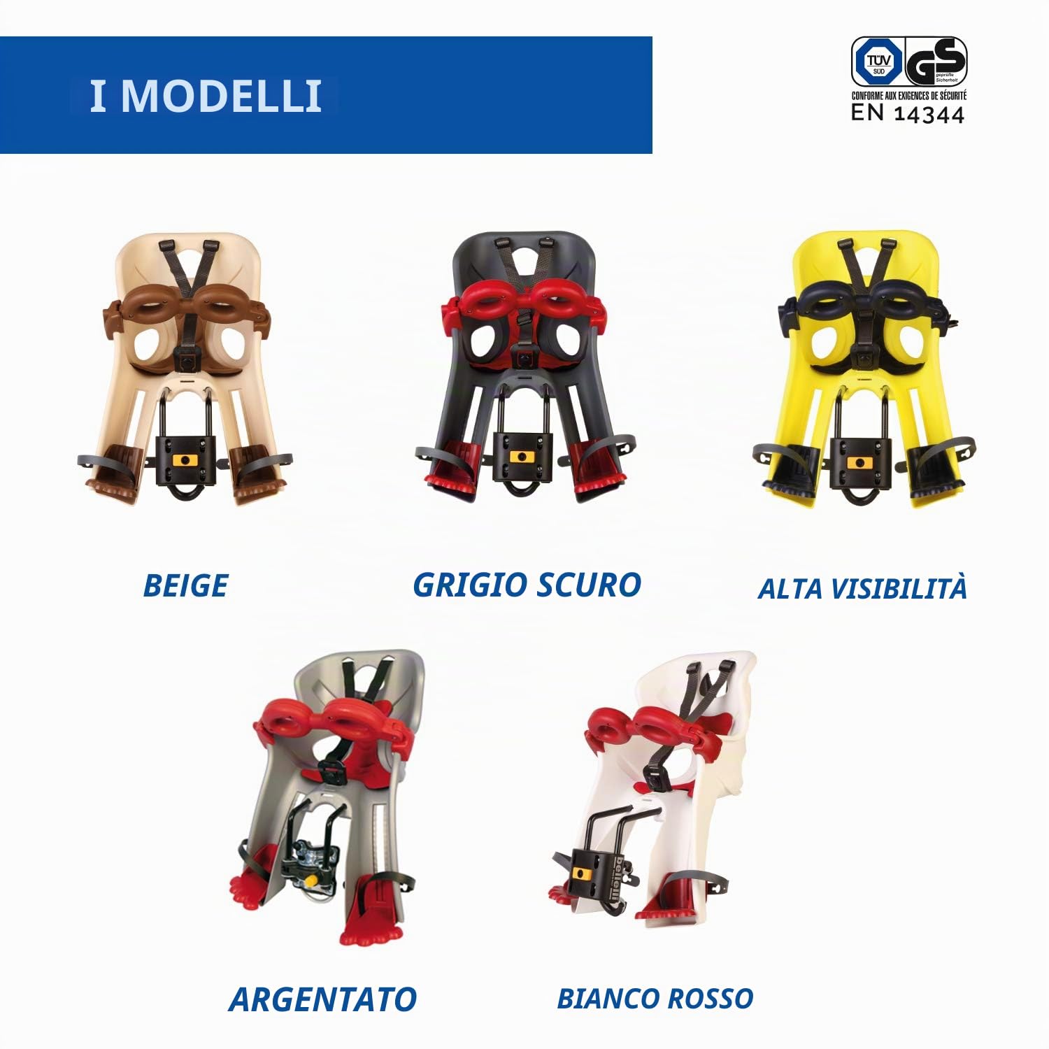 b bellelli Freccia - Seggiolino Bici Anteriore - Attacco B-Fix - Si Fissa al Telaio - dai 9 Mesi ai 3 Anni - Max 15 kg - Colore Dark Grey