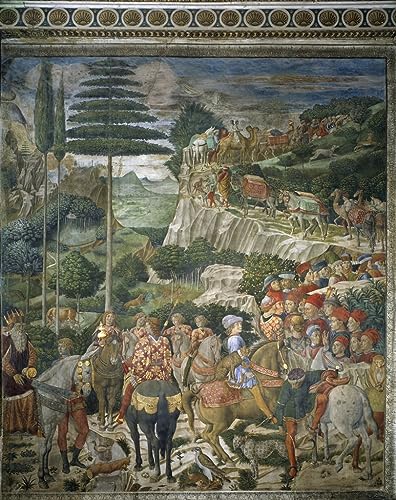 Pintura del Cortejo de los Reyes Magos de Gozzoli, cuadro decorativo de 60x90cm para dormitorio