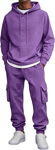 Men's Sweat Suit 2 Piece Pullover Set Heavyweight Long Sleev