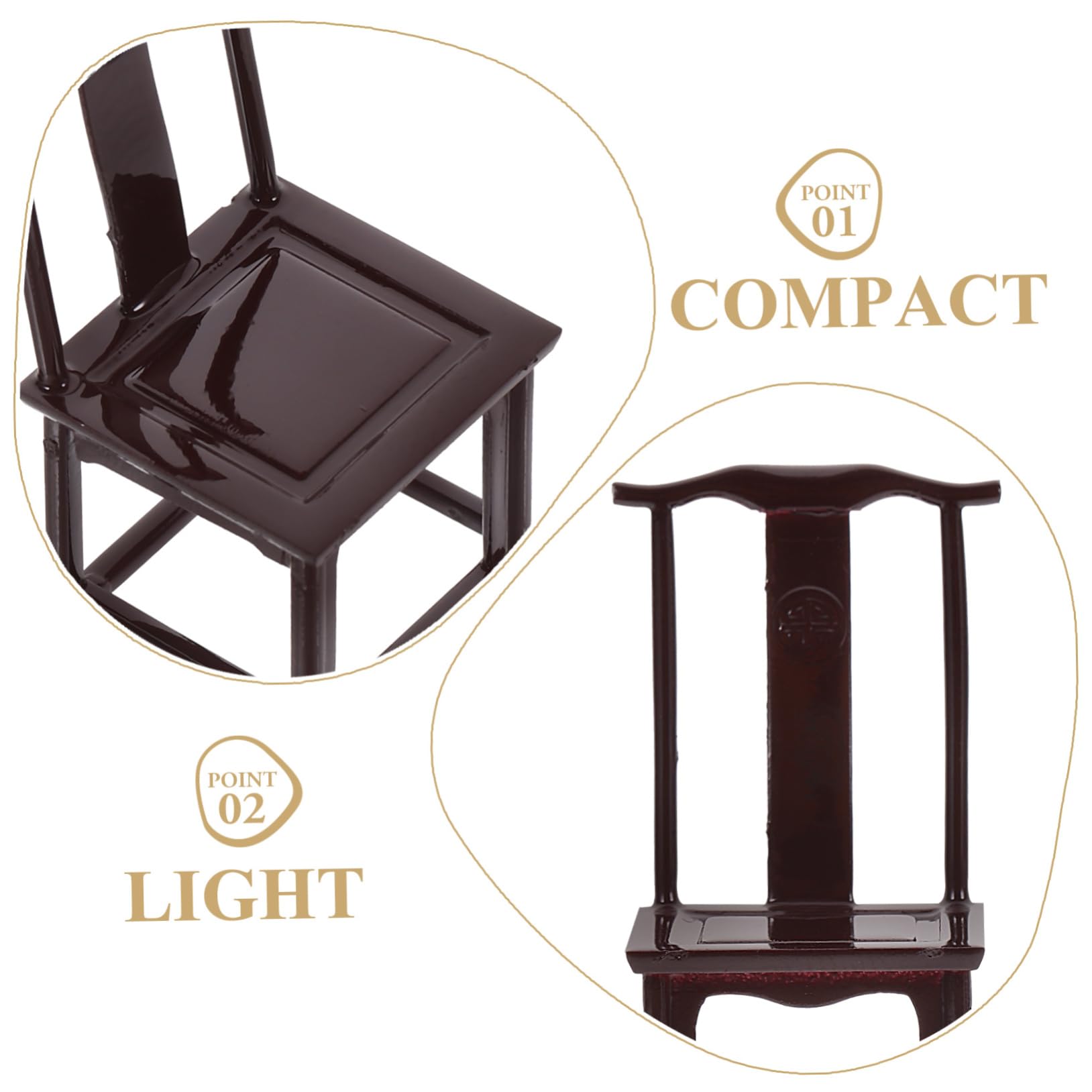 LUOZZY Lot De 20 Chaises Miniatures Pliantes Pour Maison De Poupée, Accessoires De Téléphone, Décoration De Maison De Poupée (noir