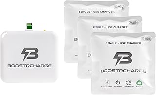 Boostrcharge for iPhone (3 Pack) I Portable Power Bank I Pre-Charged I Fast Charging I Single Use Emergency Charger I Hurricane Preparedness I Travel Must Have