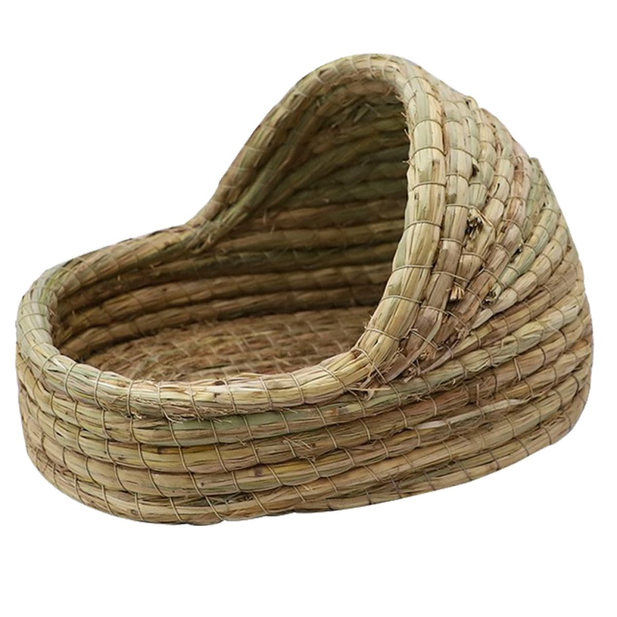 GLEAVI Maison pour Hamster en Paille Tressée, Cachette Portable, Vert