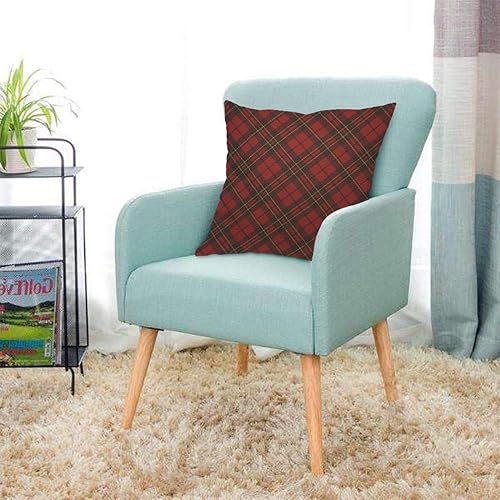 Miniatura 3 de AOYEGO Funda de almohada de tartán a cuadros de búfalo clásica escocesa enrejado a rayas de malla roja de 18 x 18 pulgadas, funda de cojín