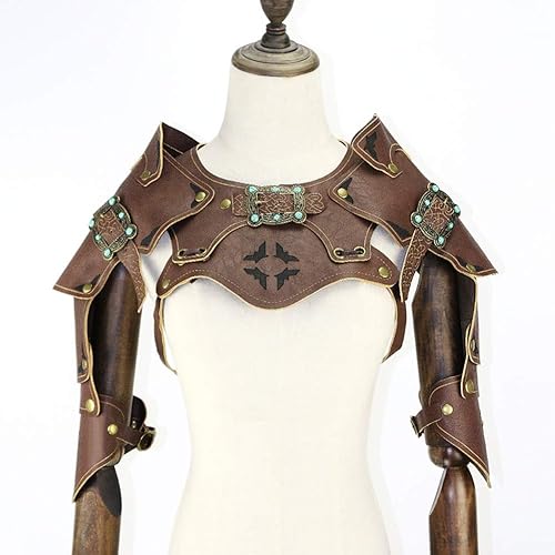 Miniatura 5 de WORUETE Armadura steampunk medieval, chaleco de capa vintage, guerrero vikingo, armadura de pecho para el hombro, para actuaciones en escenario
