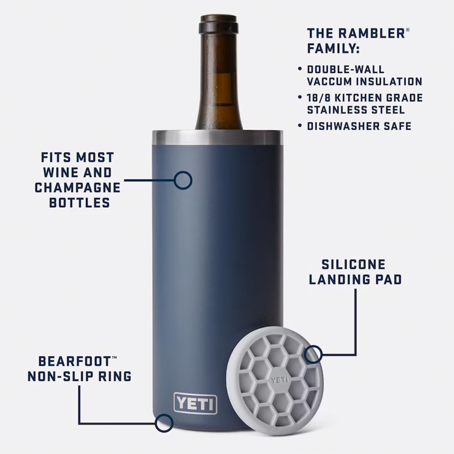 YETI Rambler Refroidisseur de vin, compatible avec la plupart des bouteilles de vin, citron vert