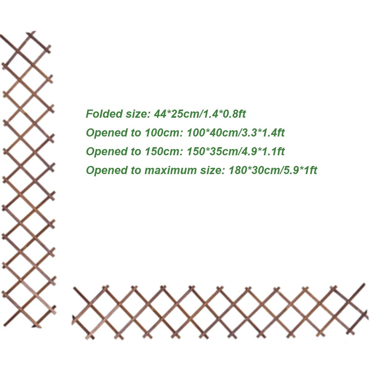 Treillis de jardin extensible en bois pour plantes grimpantes – Panneau mural en treillis pour vignes, lierre, roses, concombres, clématites (44 x 25 cm) – Support pour plantes d'extérieur