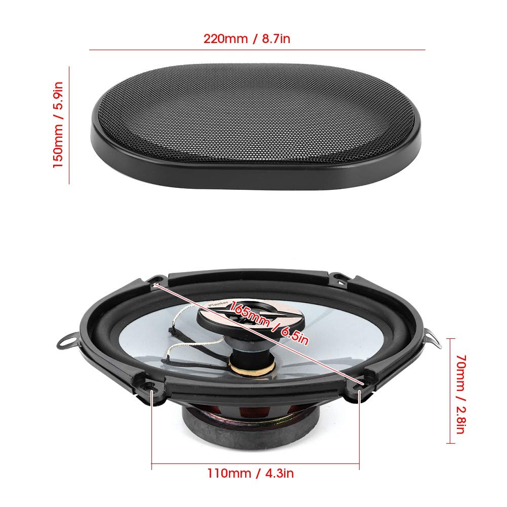 Yctze 2 szt. Koncentryczne Głośniki Samochodowe HiFi 380 W 5x7 Cali do Schowka na Rękawiczki na Drzwiach z Czystym Dźwiękiem i łatwą instalacją