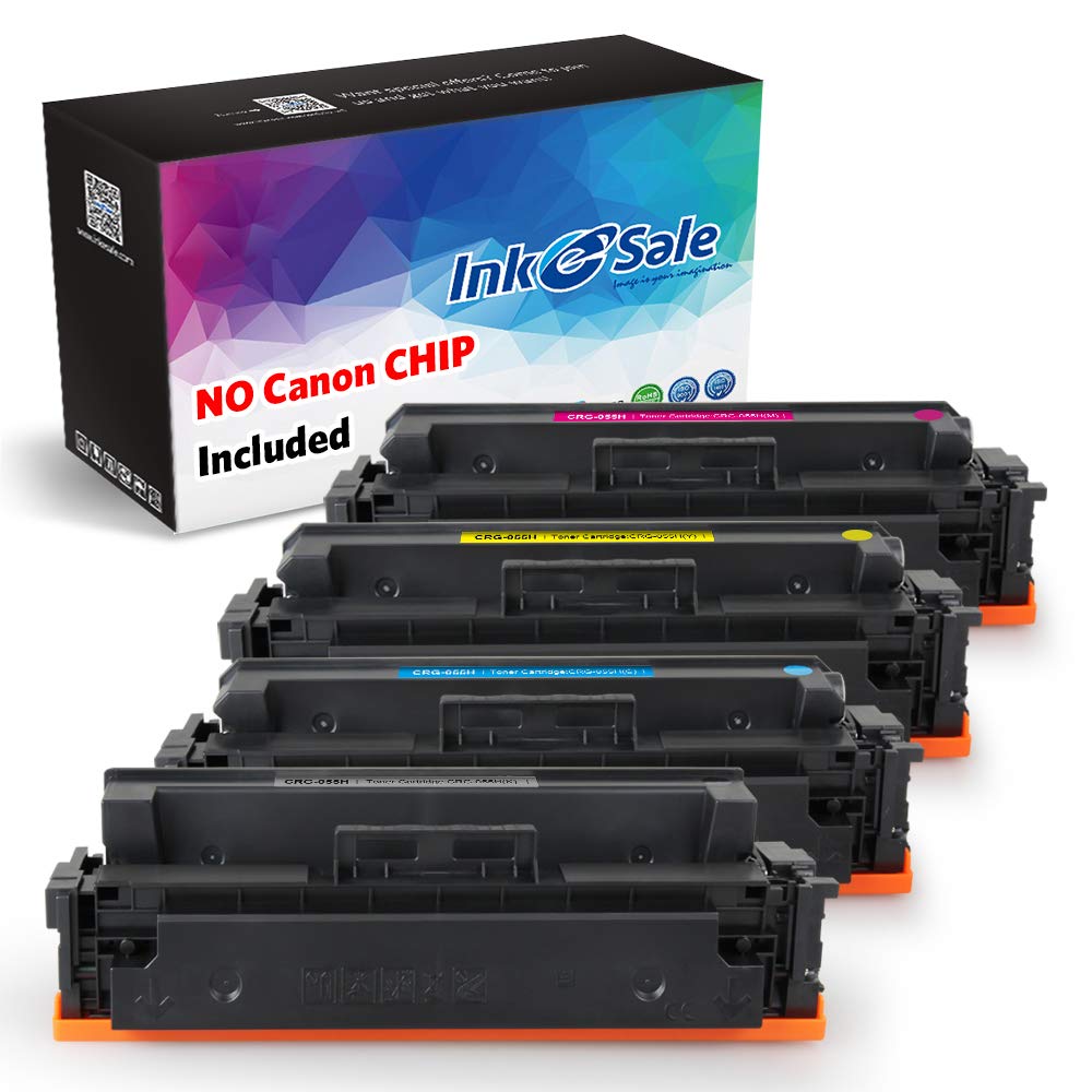 INK E-SALE [with CHIP] High-Yield Compatible Toner Replacement for Canon 055H CRG-055H (4-Pack, K/C/M/Y) use with imageCLASS LBP660 LBP664 MF740 MF741 MF743 MF745 MF746 Printers