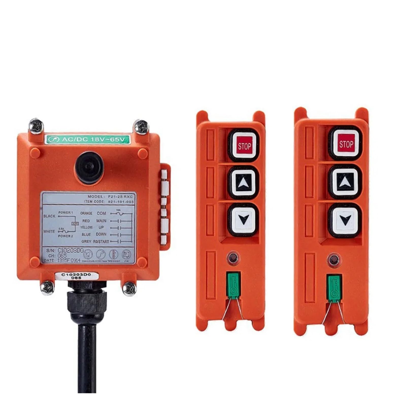 AUOQKQUT 1pc AC380V Control 2 Transmitter + 1 Receiver F21-2S