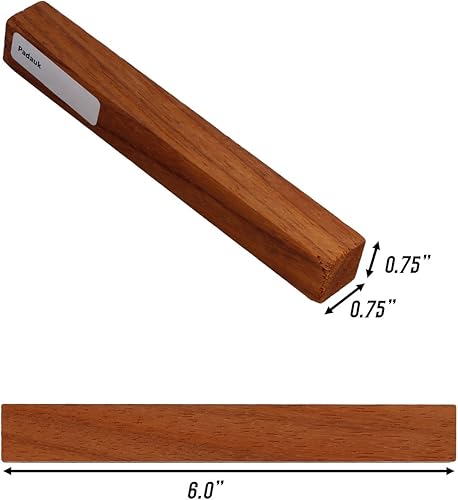 Miniatura 3 de DCT Padauk - Juego de 2 espacios en blanco para torneado de madera, 34 x 34 x 6 pulgadas, espacios en blanco de madera para torneado, lapiceros de