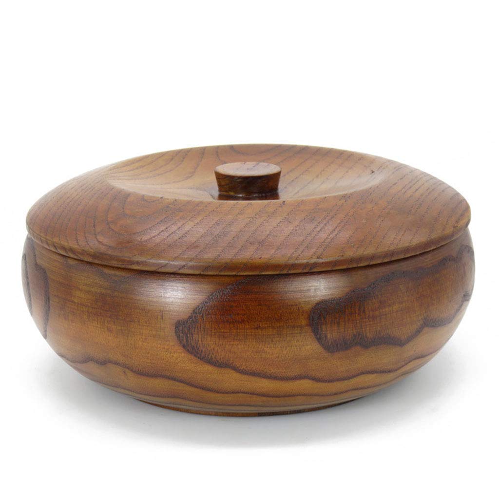 Ensaladera Madera Cuenco Frutero Tazones Aperitivos for Breakfast Serving Decoration con Tapa,15 * 8.5cm