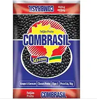 Feijão Preto Combrasil 1Kg Tipo 1 Premium, Grãos Selecionados - Fardo com 10 Pacotes