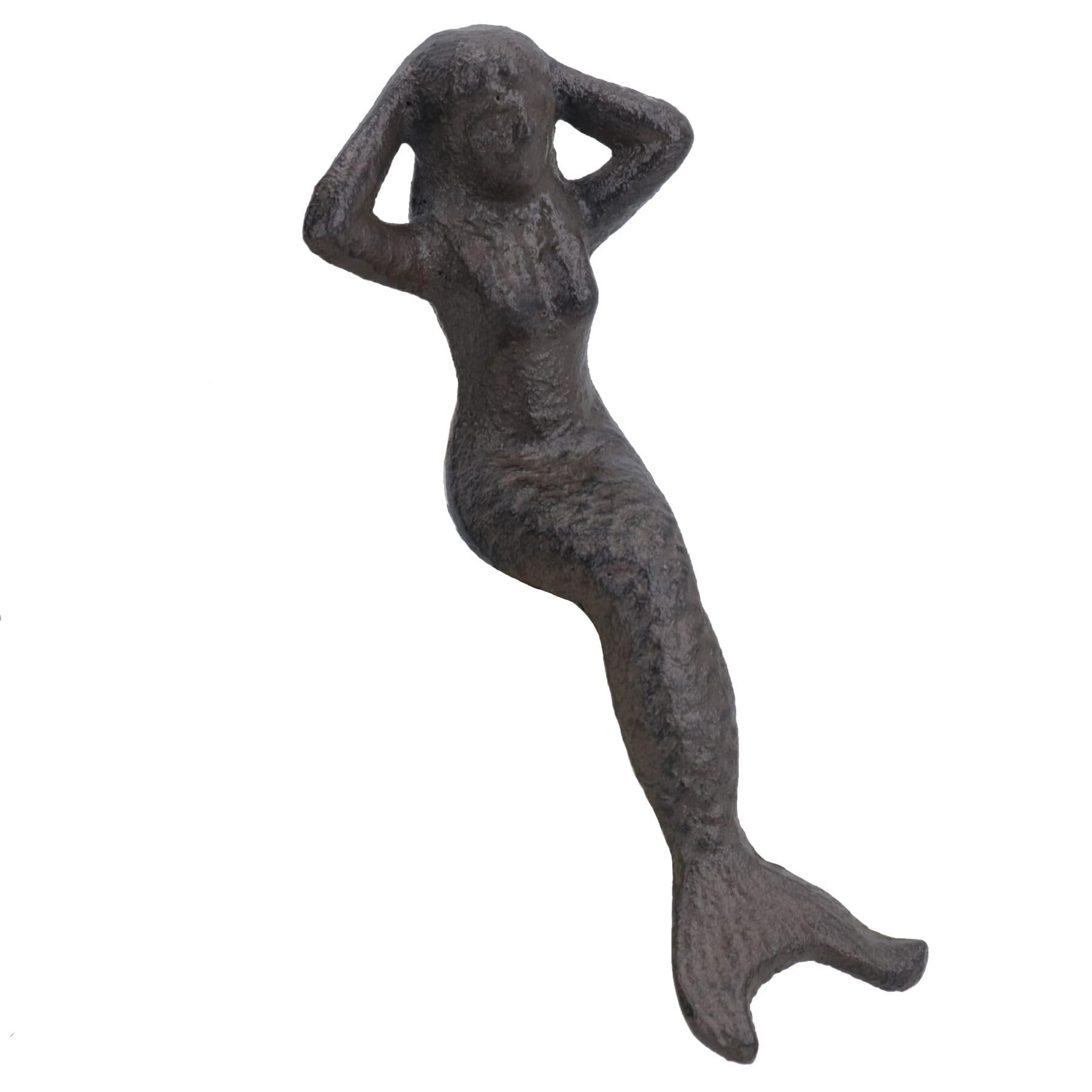 AB Tools Small Mermaid Cast Iron Statue Figure Ornament Garden Water Pond Shelf Sitting