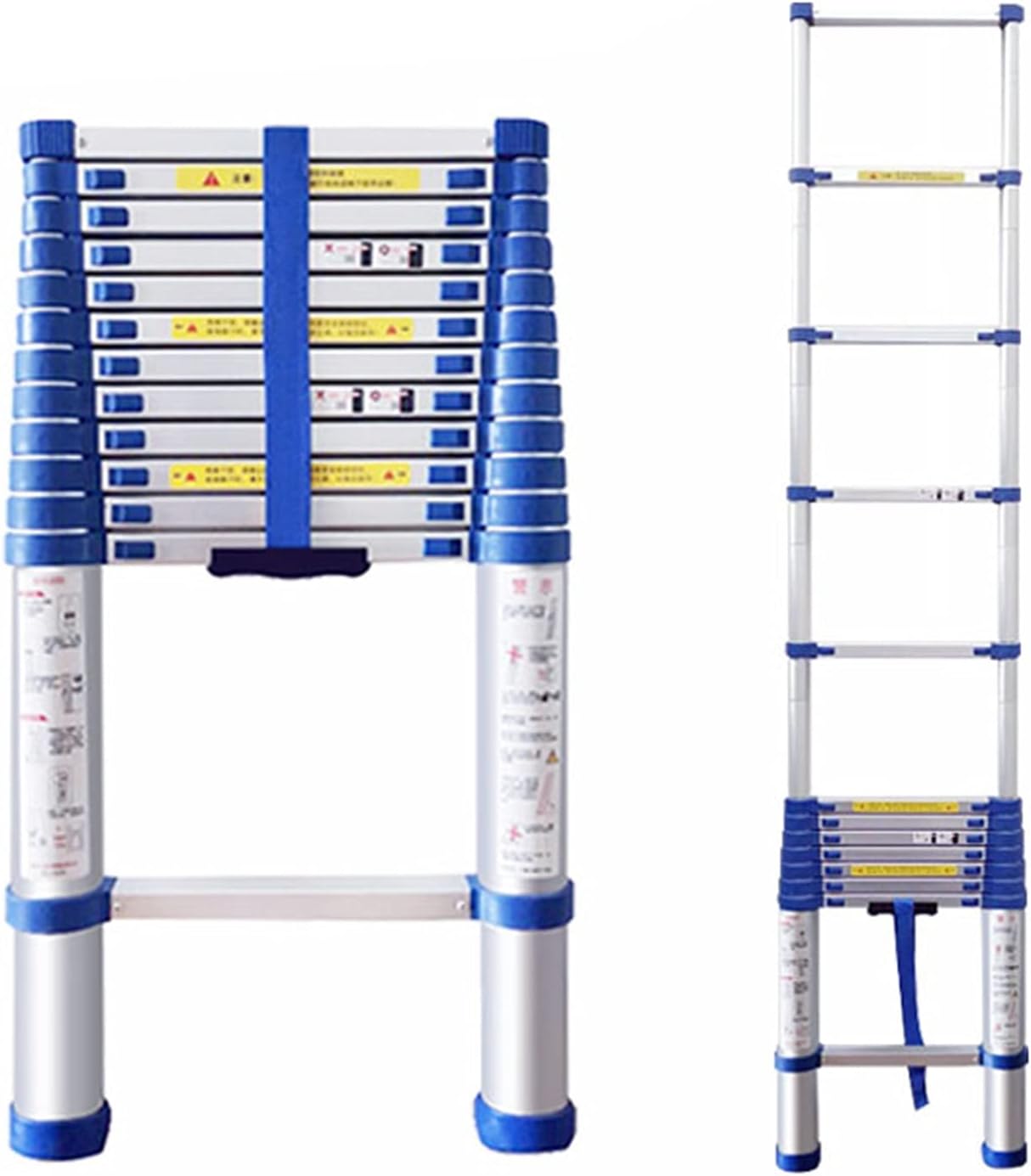 Compact Aluminum Telescoping Ladder - Lightweight Extendable Step Ladder for Roofing Household RV & Outdoor Use - Safe Sturdy Aluminum Alloy Ideal for Professionals & DIY Enthusias