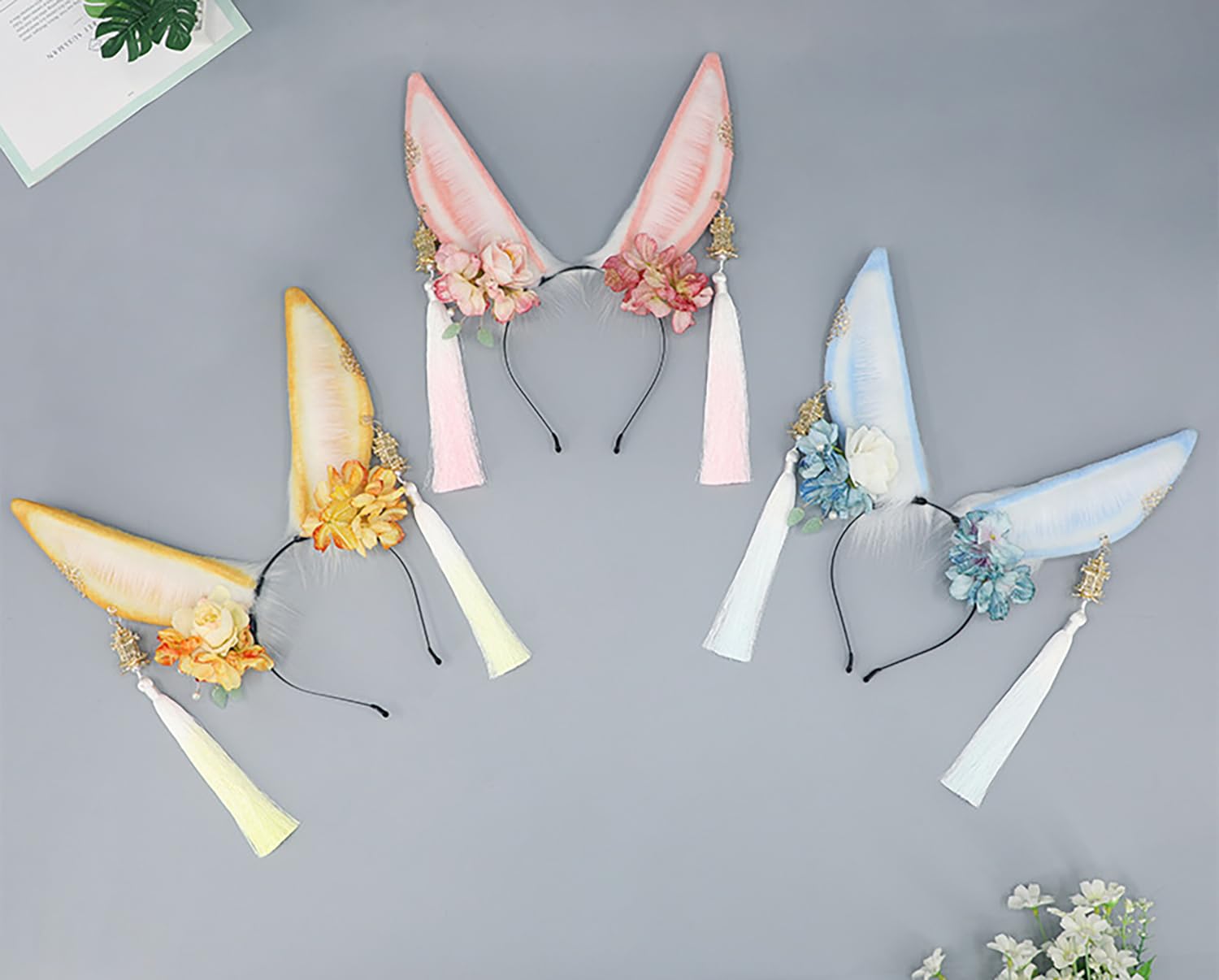 Faylay Women Cosplay Bunny Ears Rabbit Headband Animal Ears Furry Bunny Ears Party Accessories: Yhdw-pink