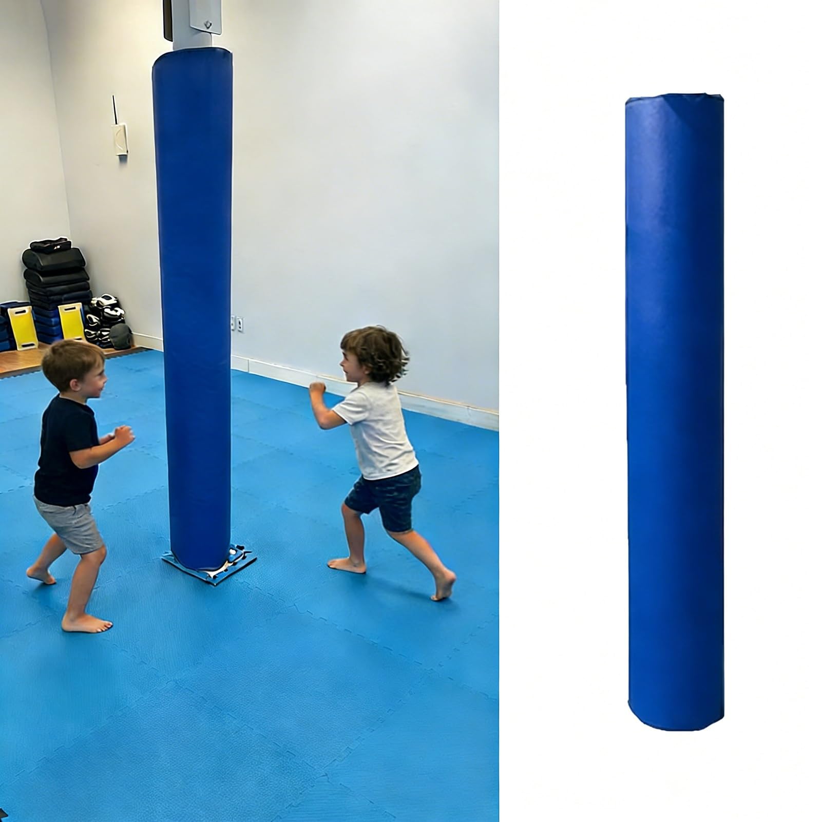 Coussin de protection pour colonne éliminant le danger des poteaux en métal coupants