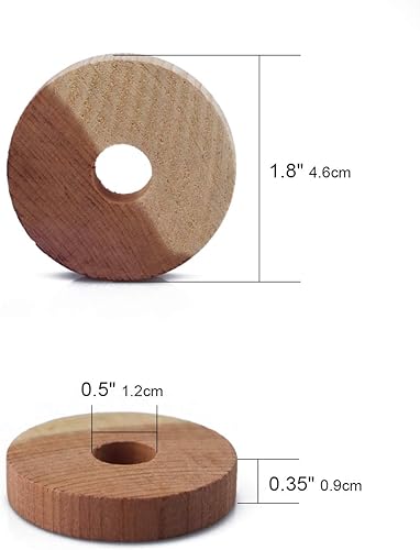 Miniatura 6 de ACMETOP Paquete de 30 bloques de cedro para almacenamiento de ropa, bolas de cedro 100% natural, anillos de cedro para armarios y cajones