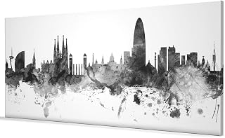 Barcelona Spain Skyline Box Canvas Print -1467