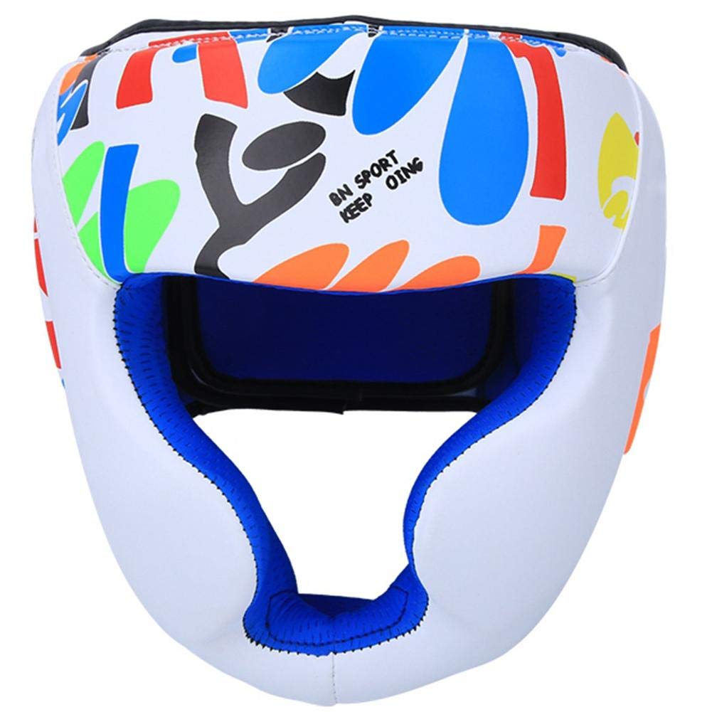Tbest Casco da Boxe, Casco da Allenamento per Taekwondo Casco da Boxe per Bambini(Bianca) Attrezzatura sportiva per bambini Accessori Per Modelli Di Auto