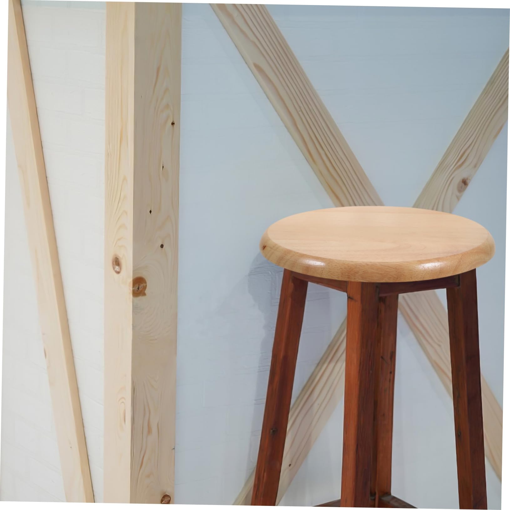 BESTYASH Tabouret Bar Bois Assise Ronde en Bois Massif, Facile à Nettoyer et Robuste, pour Bureaux et Fêtes