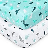 Vista 17 de Sábana de cuna, paquete de 2 sábanas de cuna, sábanas de cuna ultra suaves para bebés niños o niñas, ajuste universal para cuna rectangular