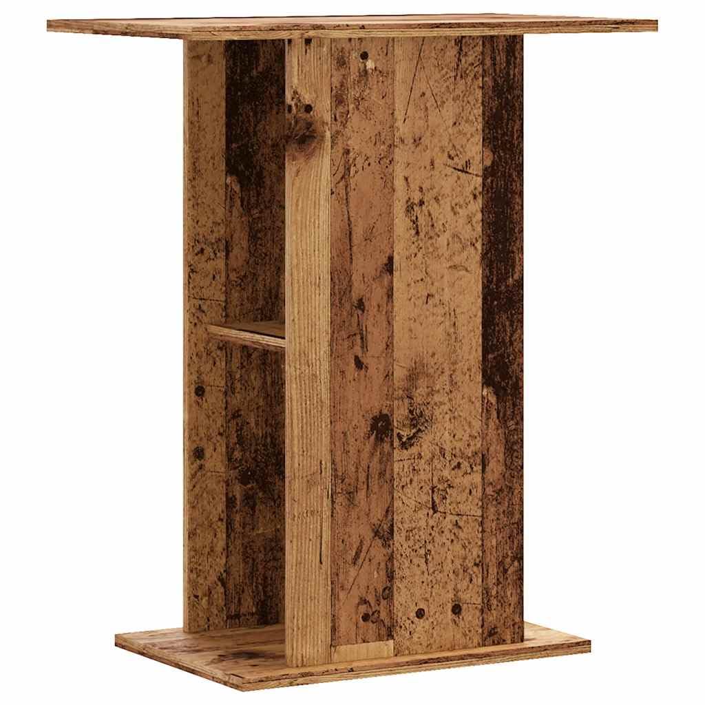 Armario para acuario con aspecto de madera vieja, 36 x 60,5 x 72,5 cm, material de madera, soporte para acuario con compartimentos, espacio para comida para peces, soporte para salón y