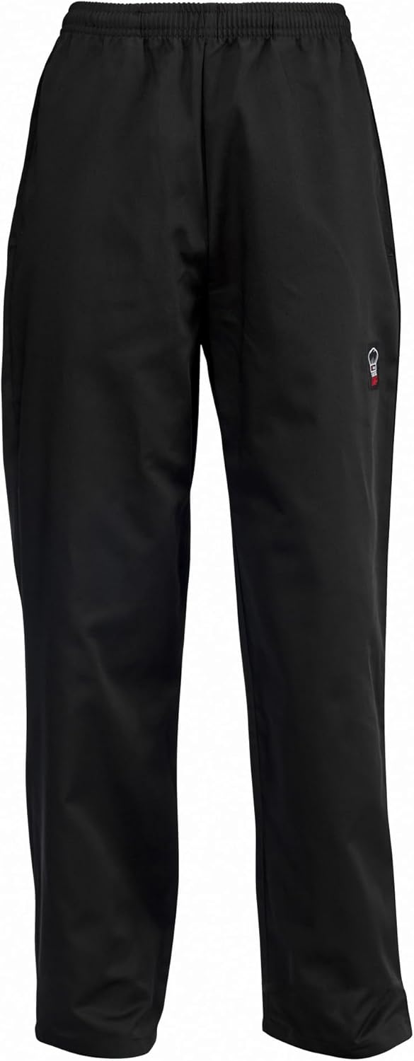 Winco Mens Standard Unisex Chef Pants, Black, Medium US