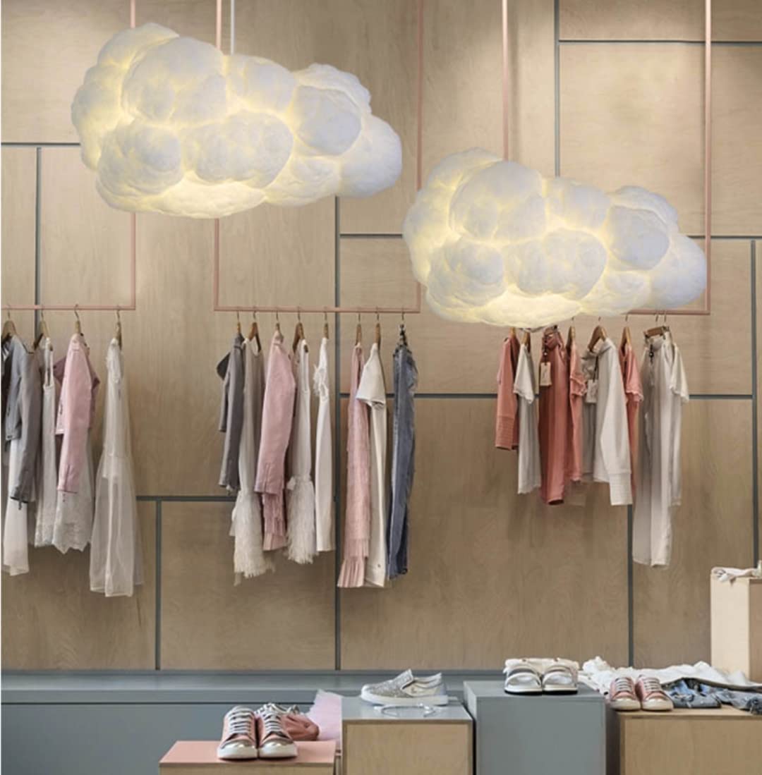Simulazione Nuvola Lampada a Sospensione - Lampadario creativo in cotone, plafoniera galleggiante, lampada a sospensione decorativa per camera da letto, sala da pranzo, corridoio