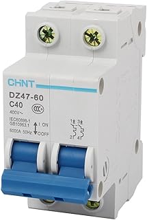 Aexit DZ47-60 C40 Circuit Breakers AC 400V 40A 2P Overload Protect Miniature Miniature Circuit Breakers Circuit Breaker