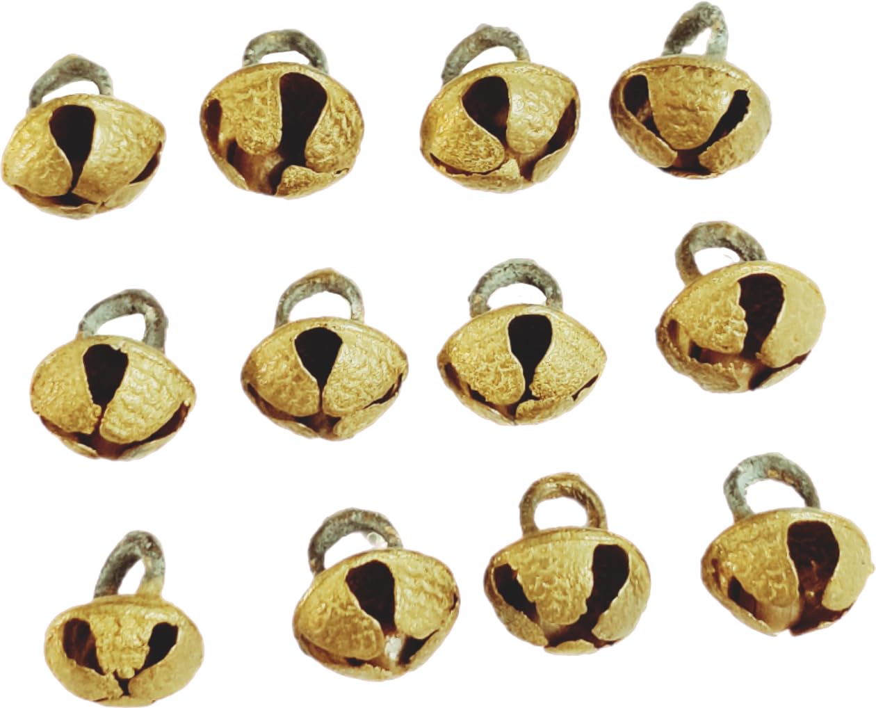 Samyuktha Ghungroo for Kathak Dance Bharatanatyam Payal Bells for Women Anklets and Kids Loose Beads for Jewellery Making Craft Work, 15 mm Dia, Small Size Jingle Brass, Pack of 12