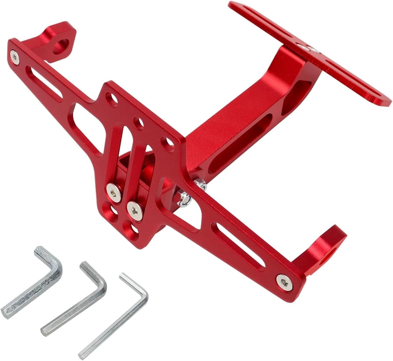 Motorcycle License Plate Holder Adjustable License Plate Holder Aluminum Alloy License Plate Support Bracket(Blue)