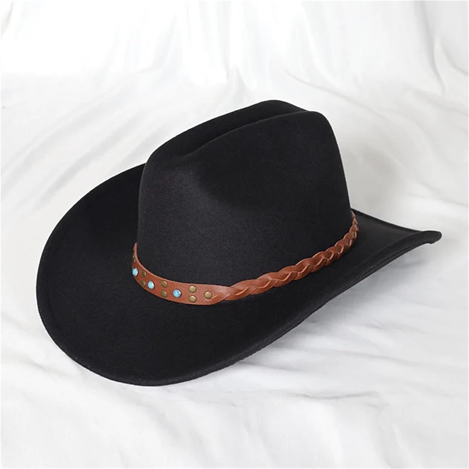 Cappello da cowboy vintage western for uomo, donna, cowgirl, con tesa larga, a cloche, chiesa, sombrero per Adulti