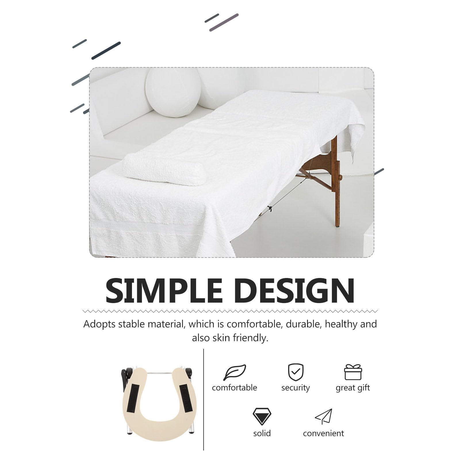 PATKAW Support Appui-tête Ergonomique Beige pour Table de Massage en Alliage D'aluminium Accessoire pour Lits de et Coussins Spéciaux Confortable et Portable