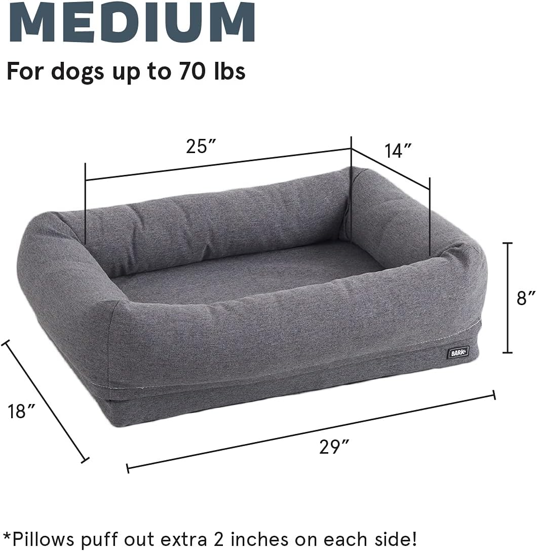 Barkbox Memory Foam Dog Bed with High Density Foam Base for Orthopedic Joint Relief - Crate Lounger, Dog Couch or Sofa Pet Bed - Machine Washable Cover and Water-Resistant Lining - Toy Included