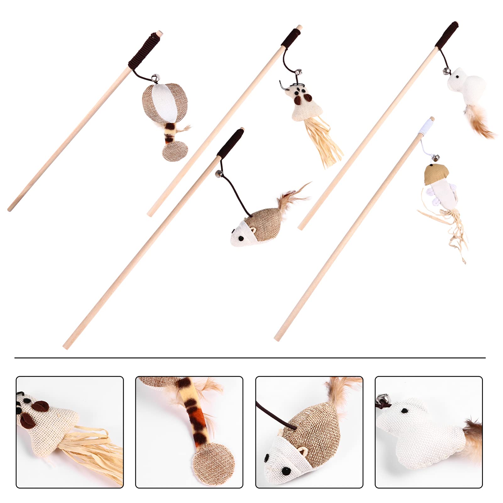 POPETPOP Lot De 3 Jouets Interactifs pour Chat avec Clochettes pour Intérieur (5 Pièces X 3)
