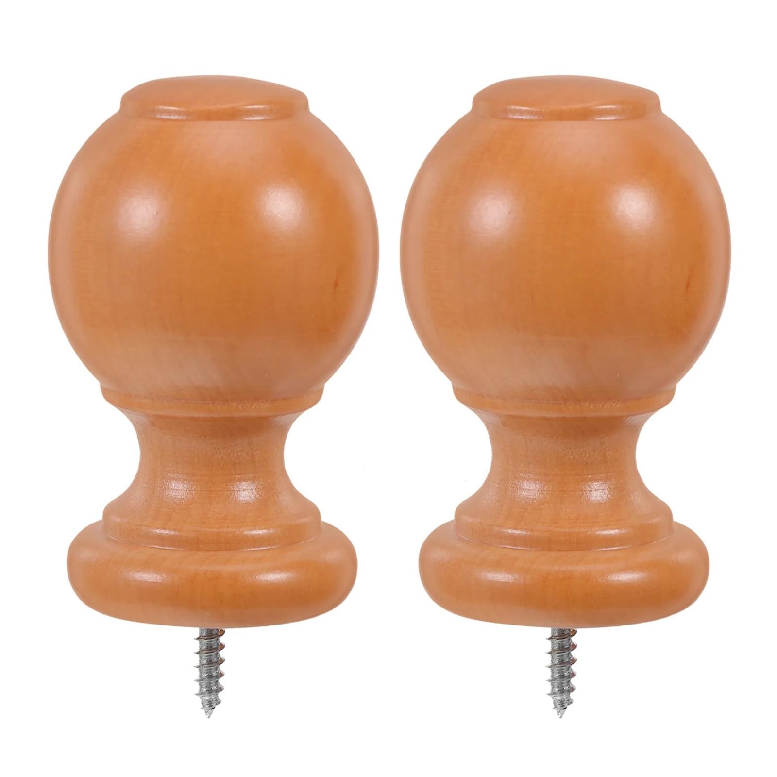 Xavren Curtain Rod Finial Screw 4pcs Curtain Rods Wood End Caps Pole Decoration Drapery Rail Head Roman Plug For 29mm Diameter for Drapery Poles