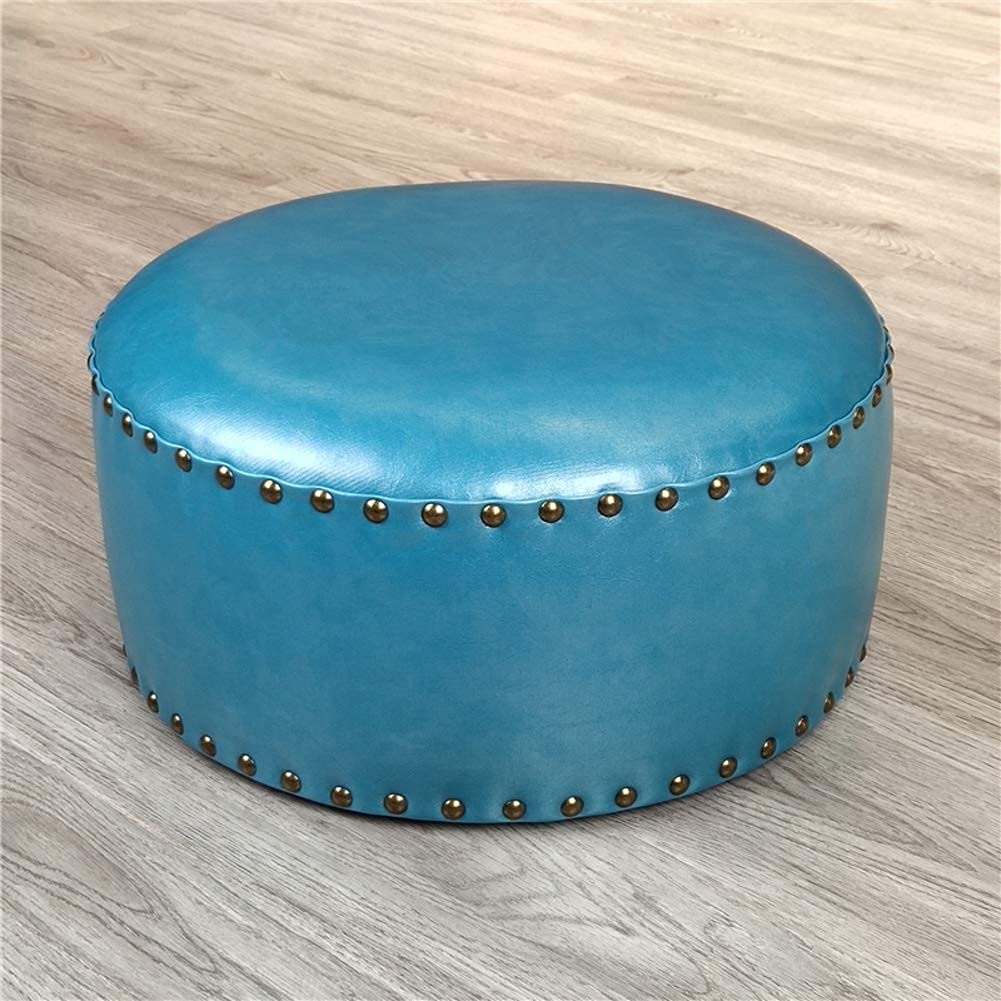 Repose-pieds pouf cuir de cire escabeau pouf compact pour salon et entrée