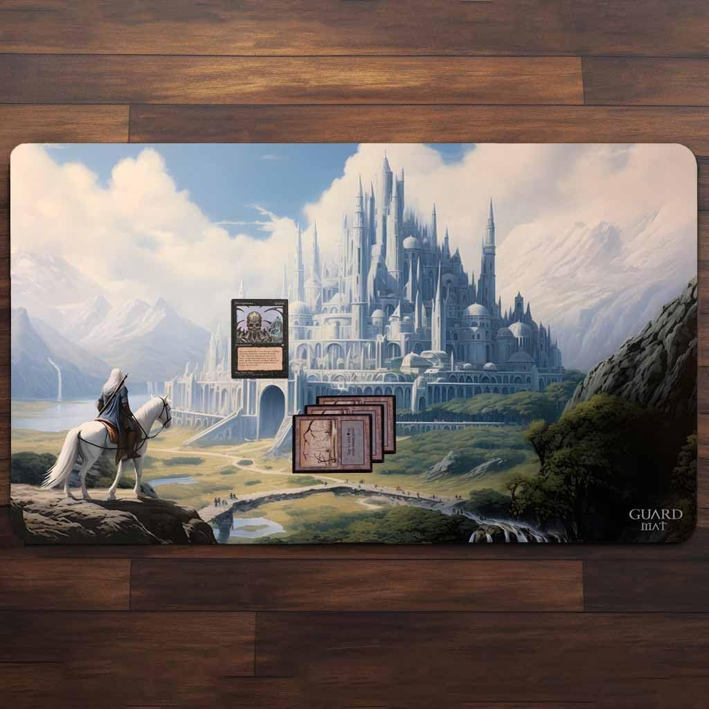 Minas Tirith (Stitched Edges) - MTG Playmat - Compatible with Magic The Gathering - Play MTG, LOTR, TCG - Original Art
