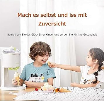 Soft Serve Ice Cream Machine, Home DIY Kitchen Automatic Mini Fruit Soft Serve Ice Cream Machine, Healthy, Simple One Push Operation